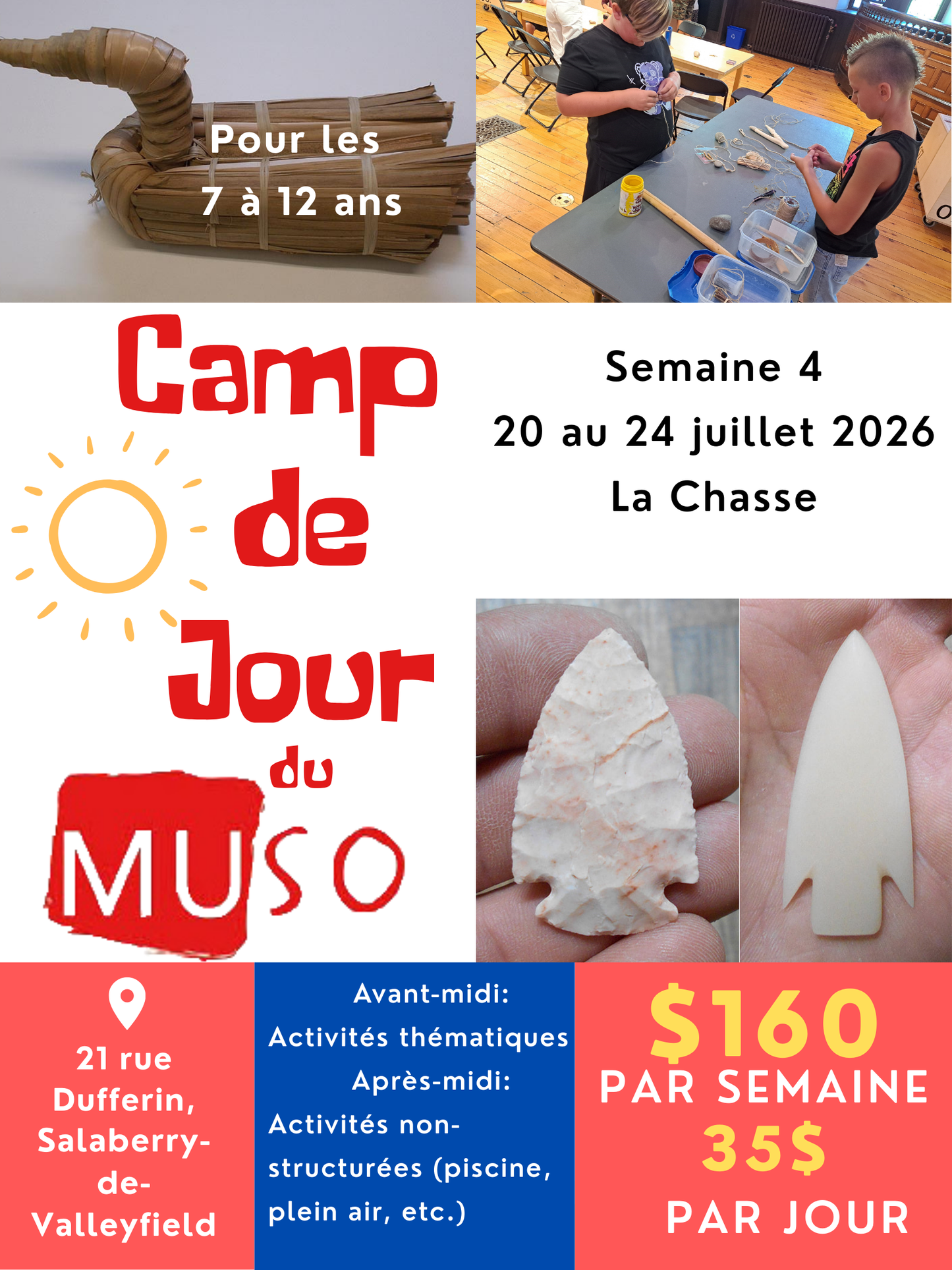 Camp de jour - Semaine 4 - du 20 au 24 juillet 2026 : La Chasse