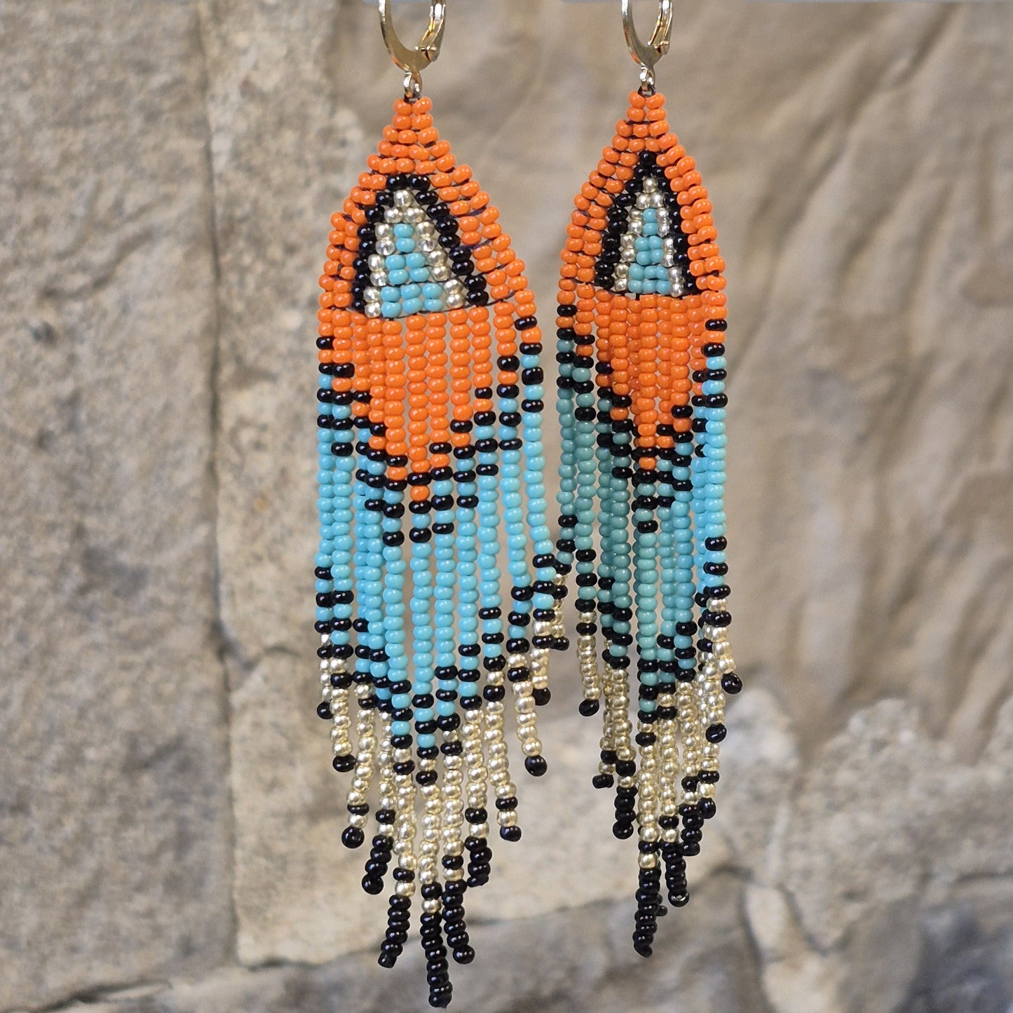 LCM Boucles d'Oreilles Grosses Tissage & Billes