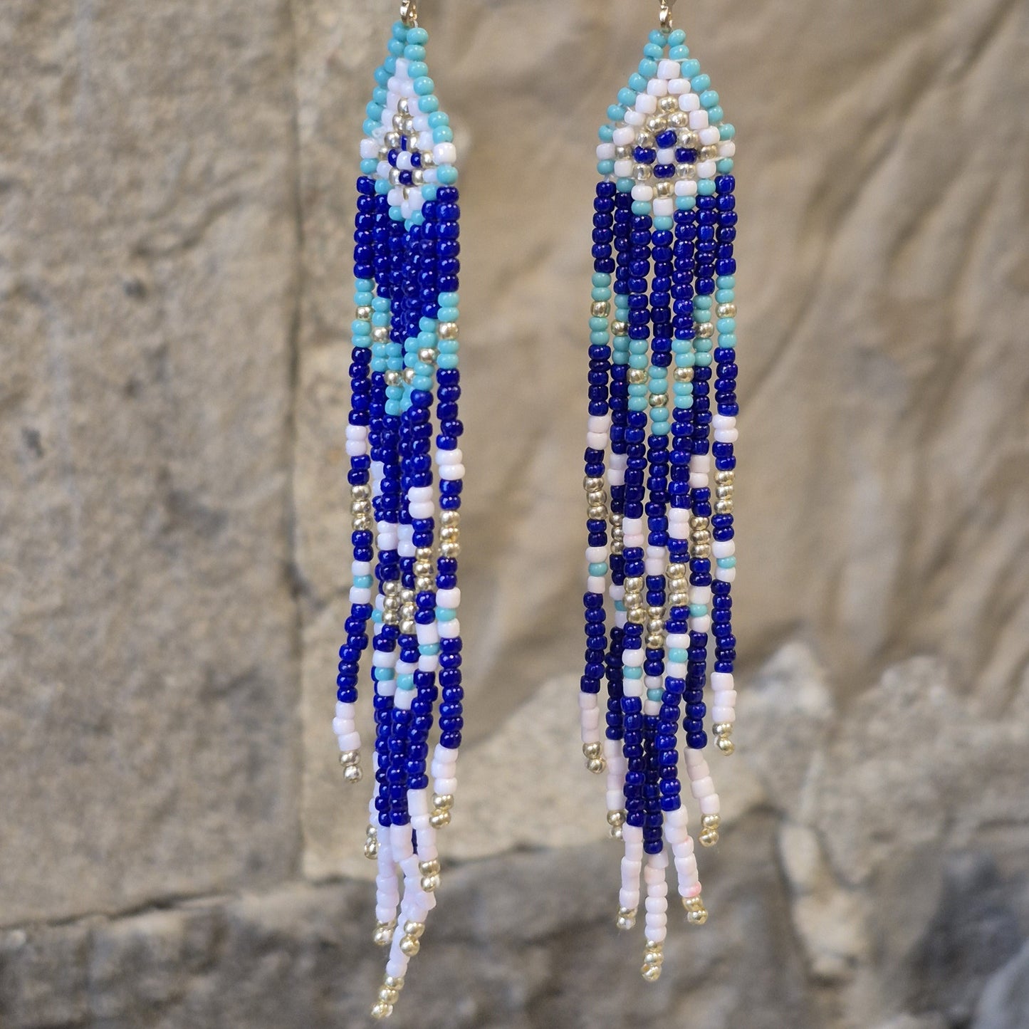 LCM Boucles d'Oreilles Petites Tissage & Billes