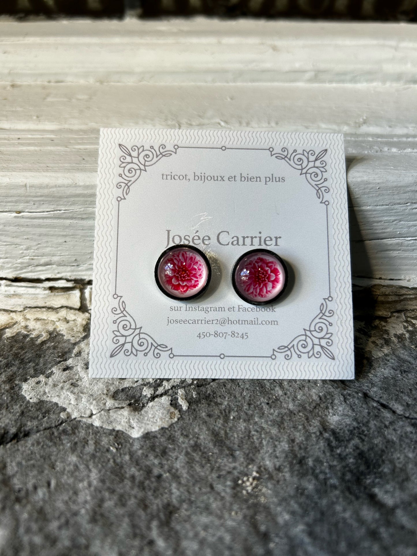 Boucles d'Oreilles JC Rondes Pivoine #009