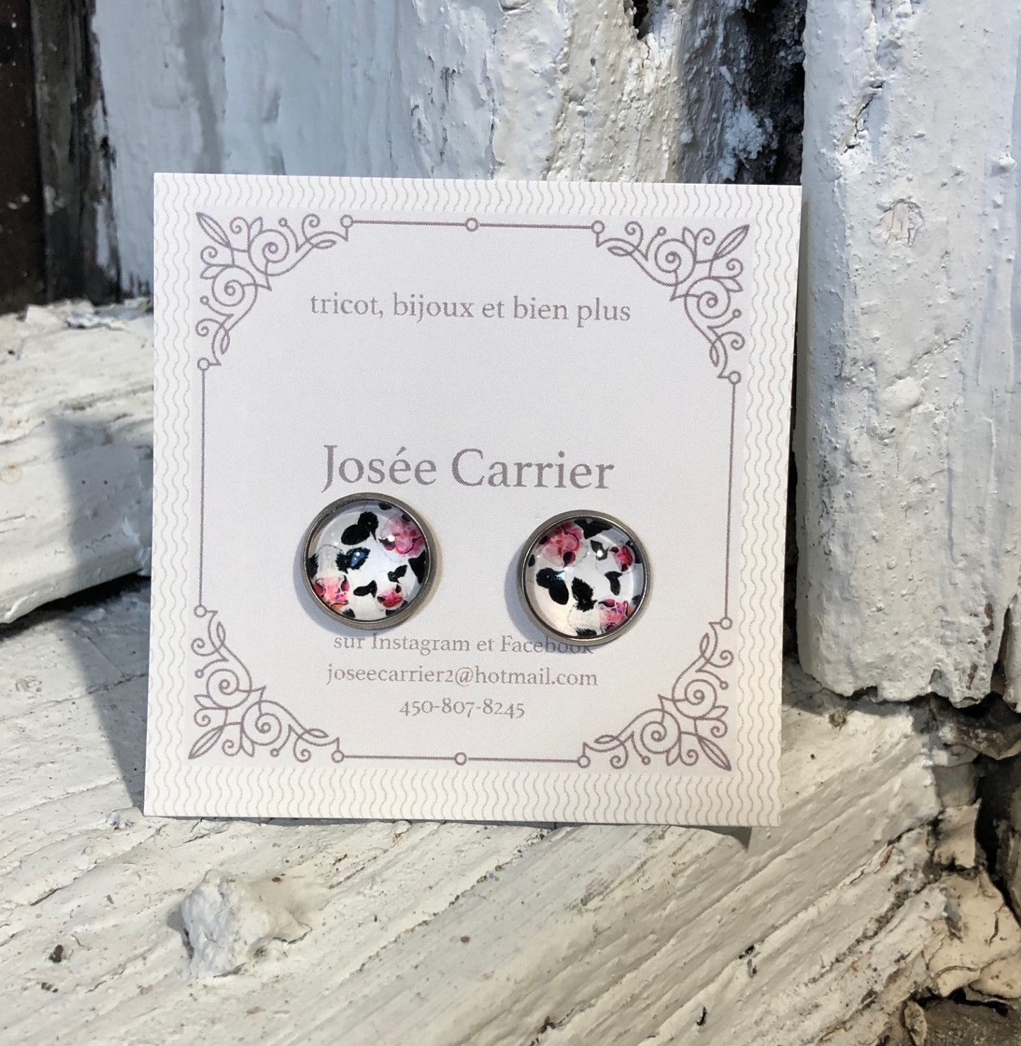 Boucles d'Oreilles JC Rondes Vaches #021
