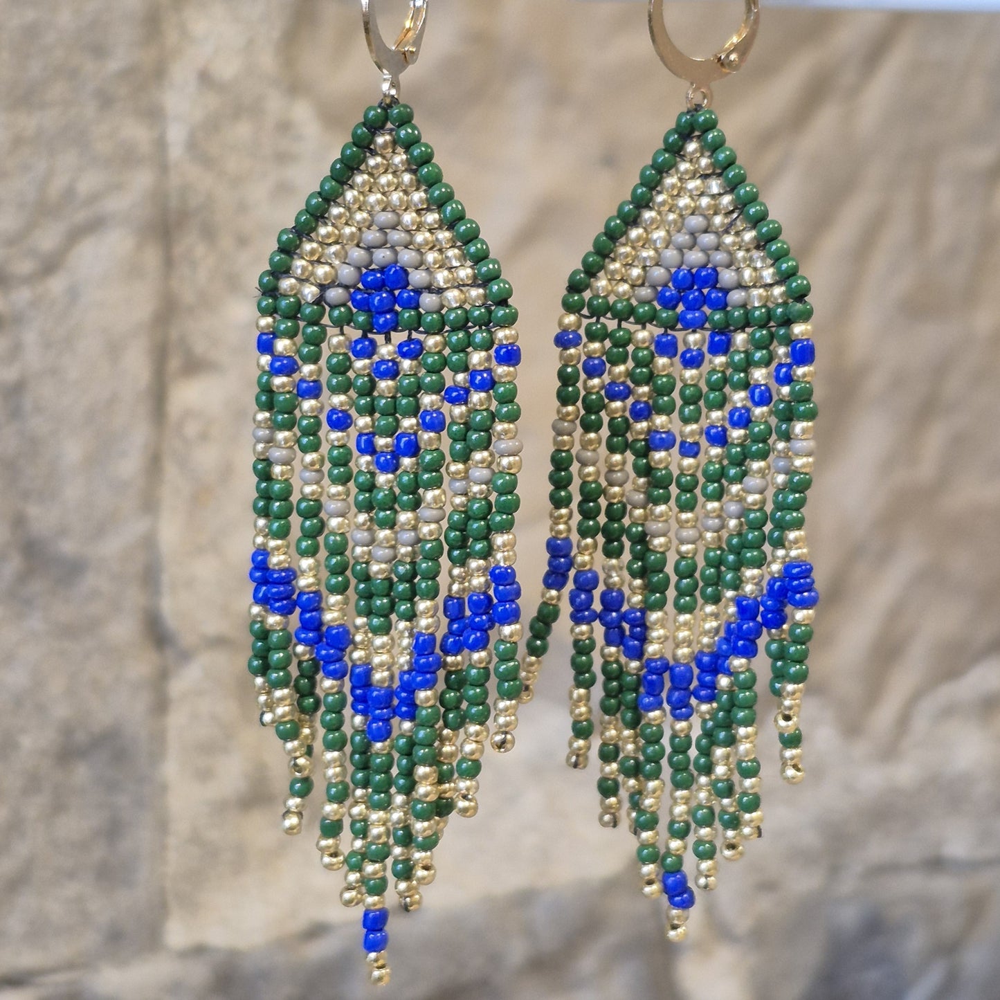 LCM Boucles d'Oreilles Grosses Tissage & Billes