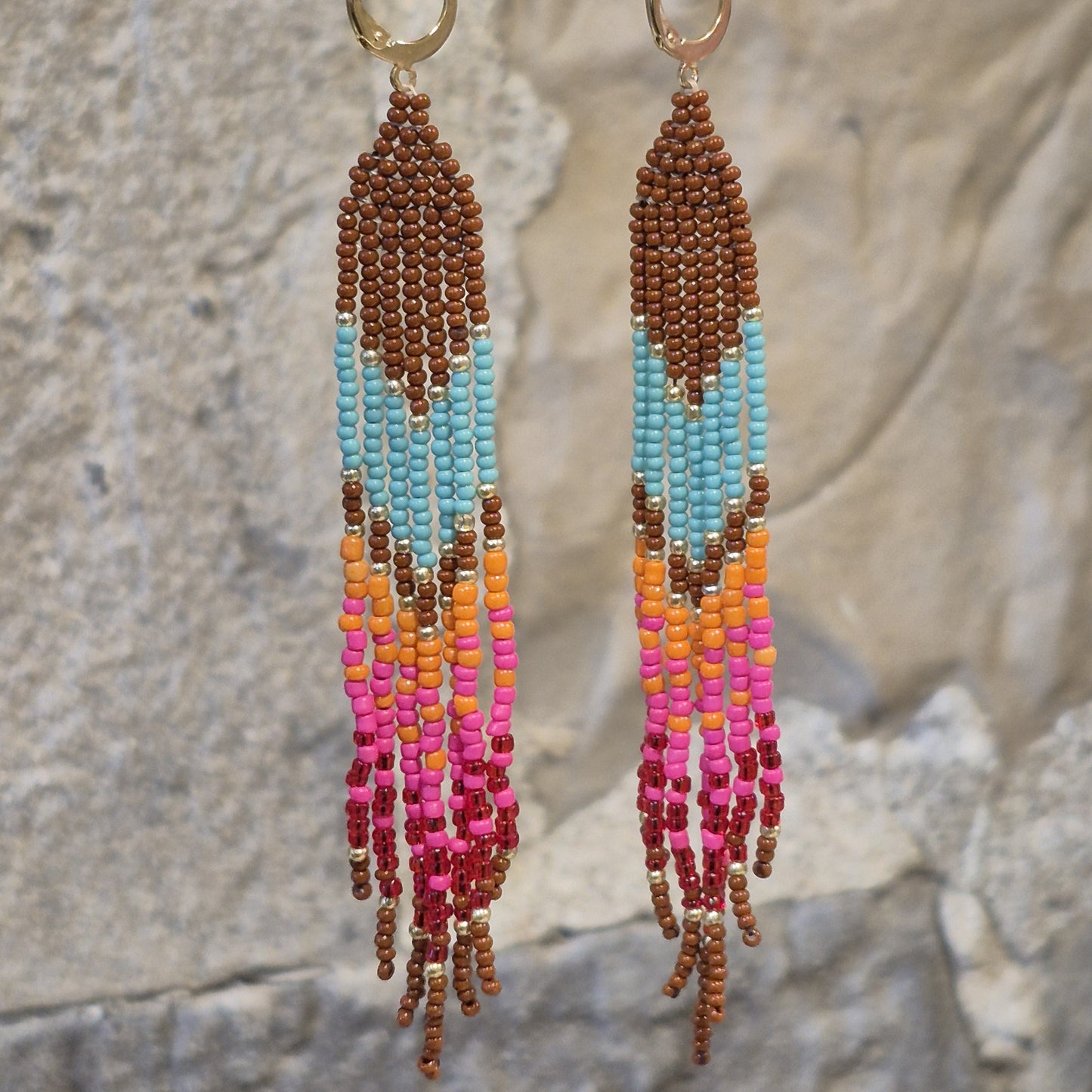 LCM Boucles d'Oreilles Petites Tissage & Billes