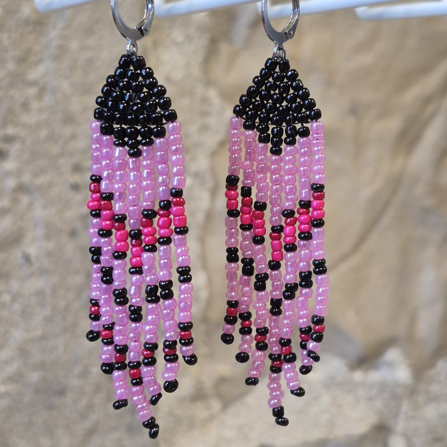 LCM Boucles d'Oreilles Petites Tissage & Billes