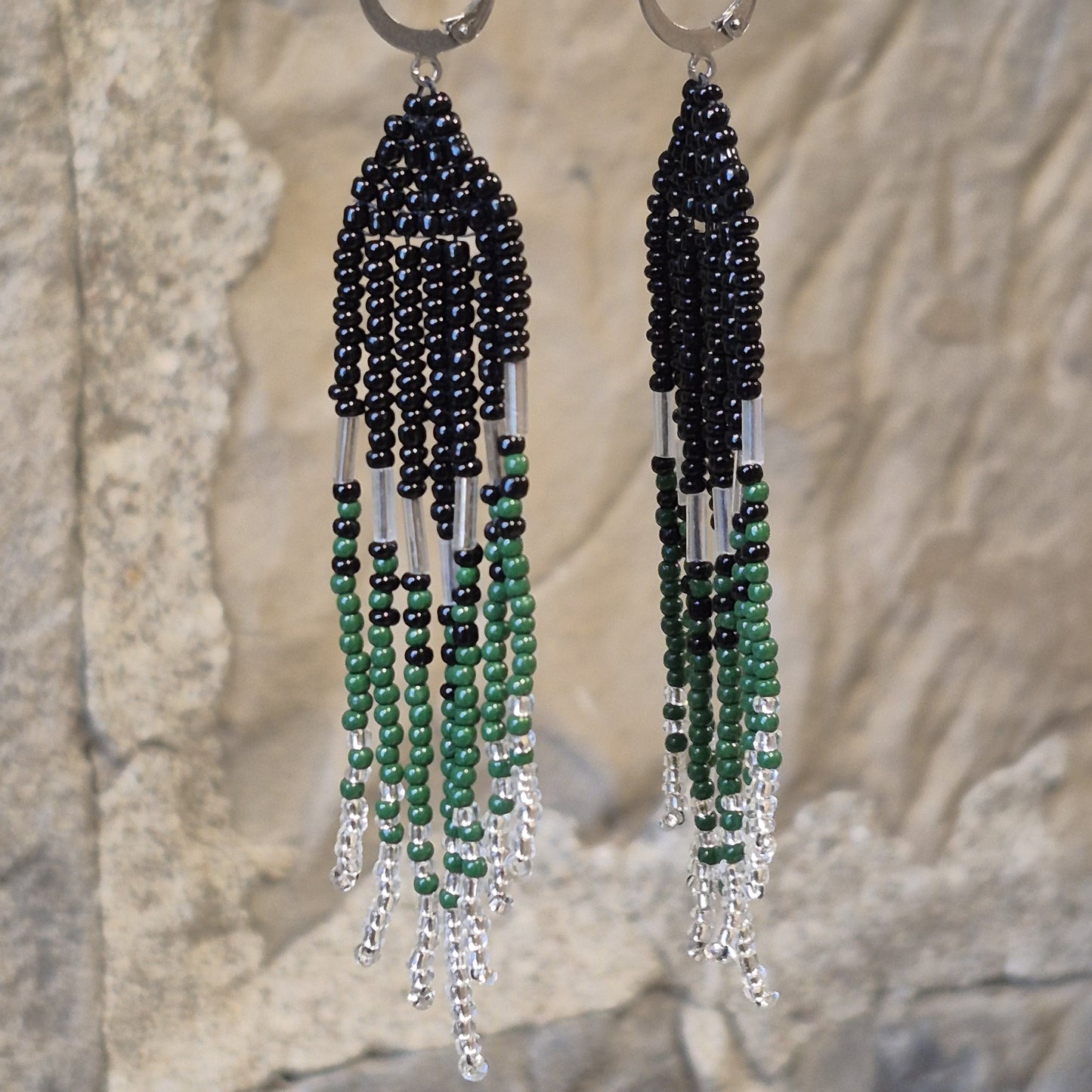 LCM Boucles d'Oreilles Petites Tissage & Billes