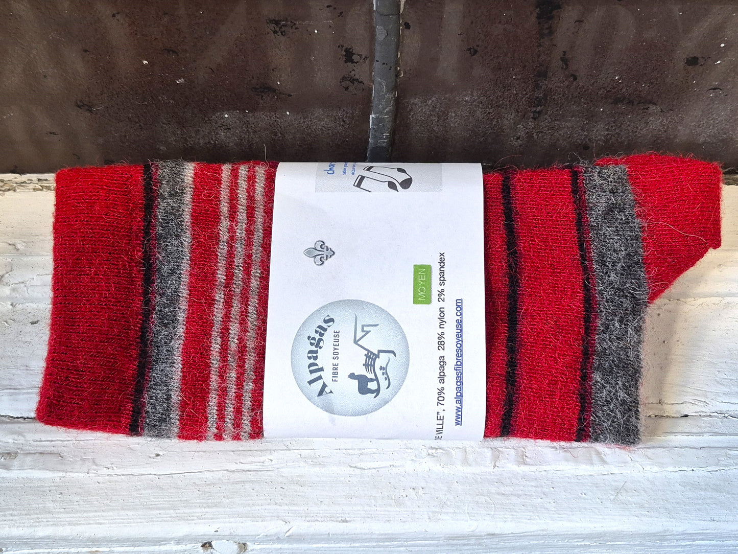 Bas de Ville Rouge Gris & Noir en Alpaga