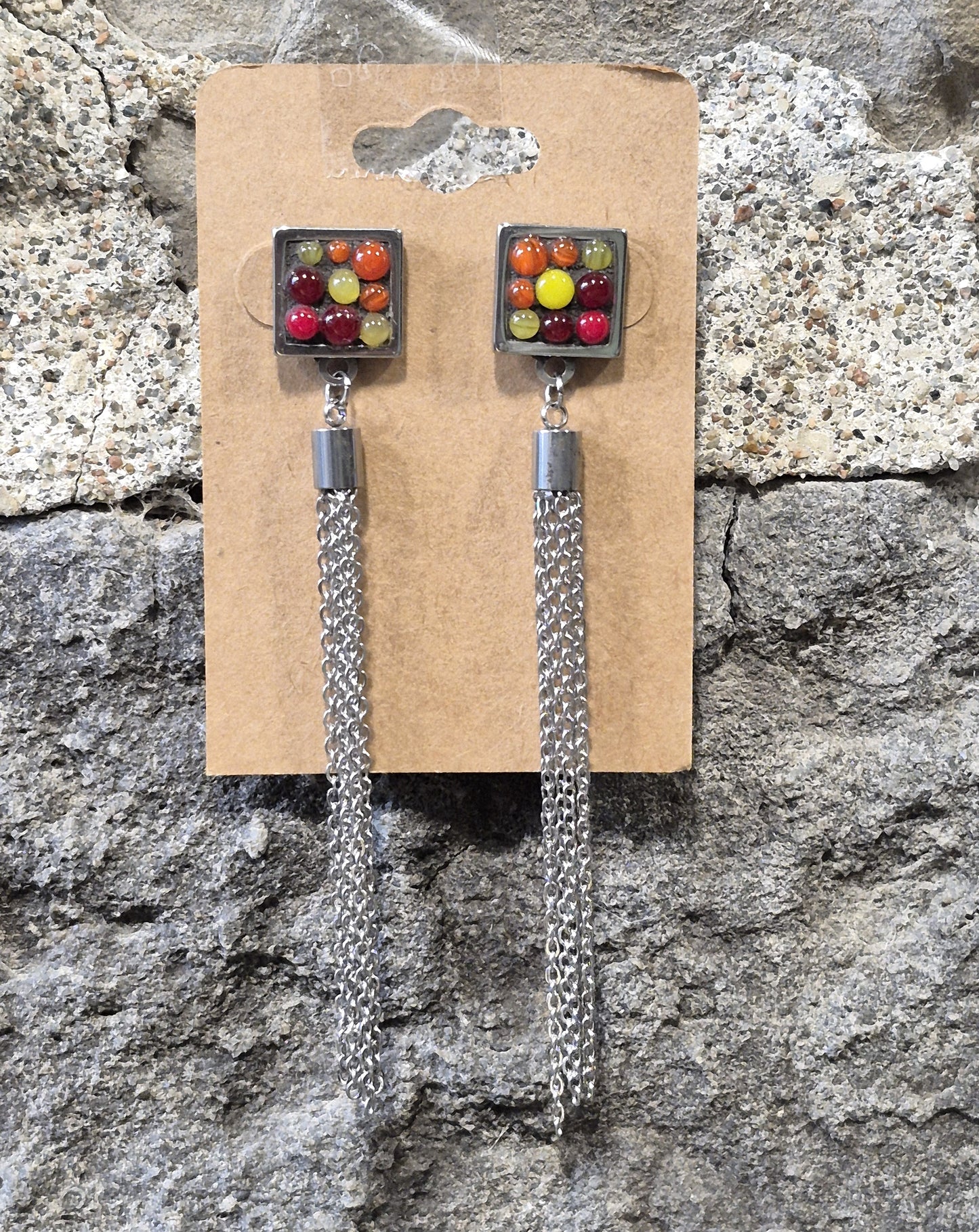 CB Boucles d'Oreilles Mosaïque Longues