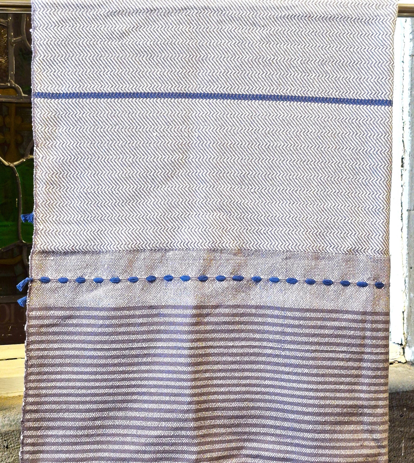 Futa Rayé Gris Taupe Bleu