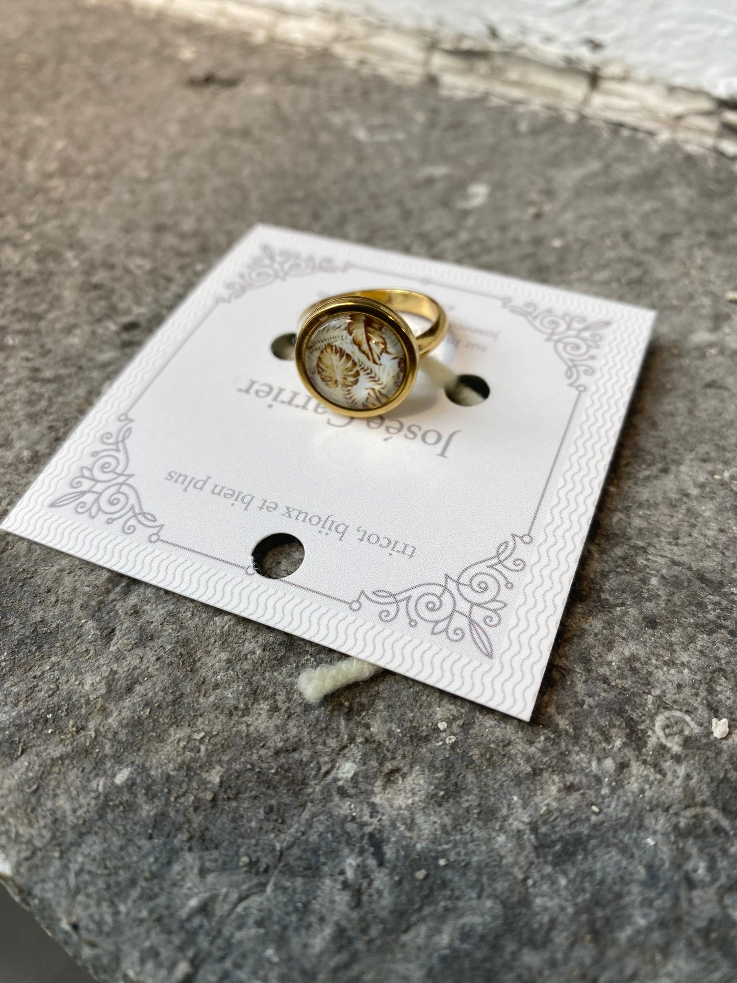 Bague JC Or Feuilles #002