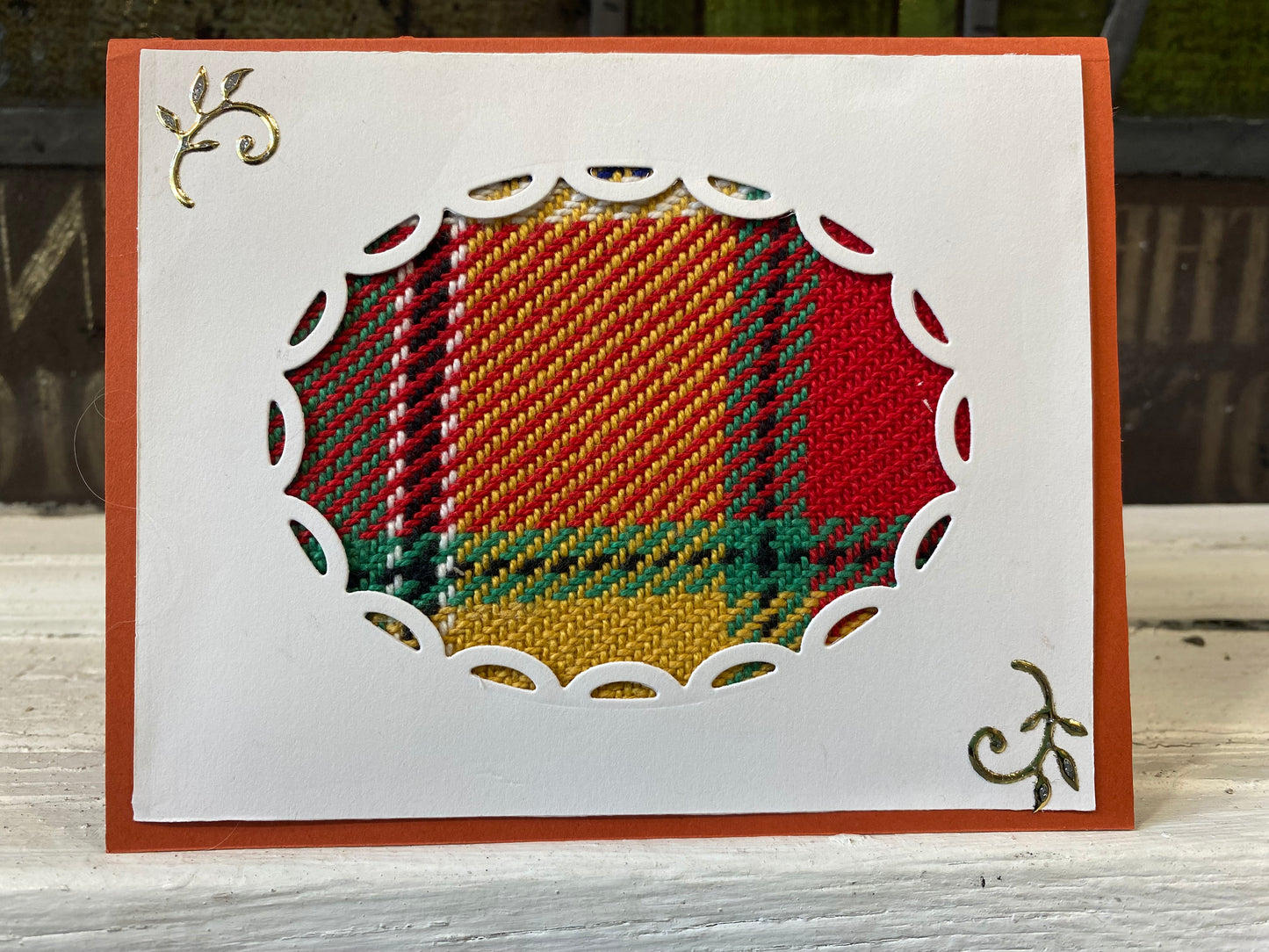 Carte de Souhaits Tissée Tartan #141