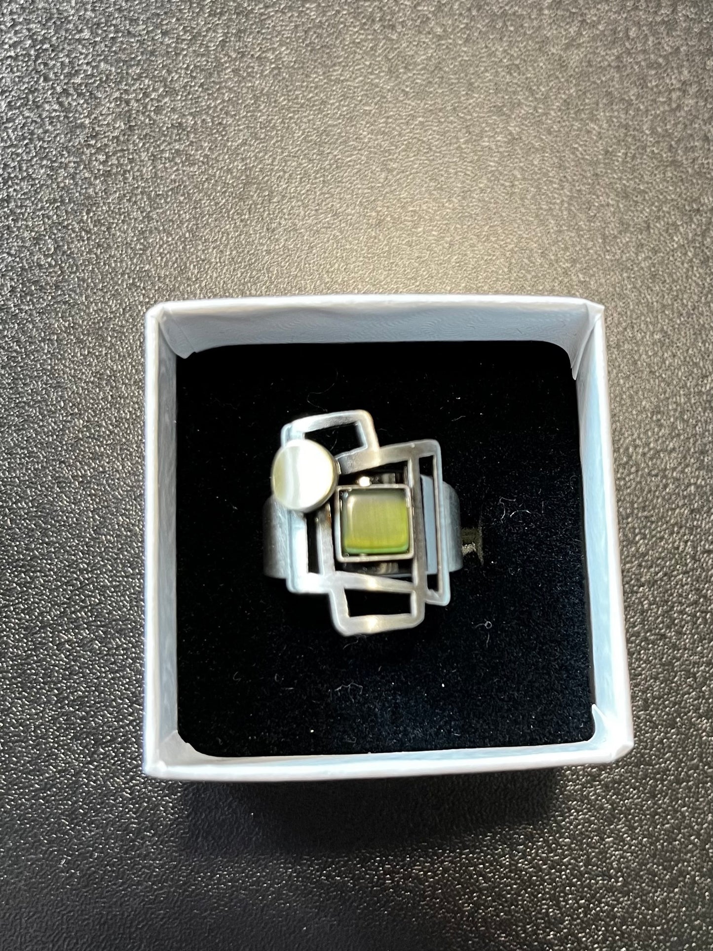 Bague CP Étain Verte