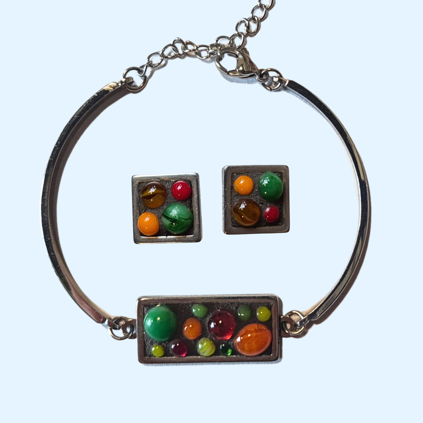 CB Ensemble Bracelet et Boucles Mosaïque