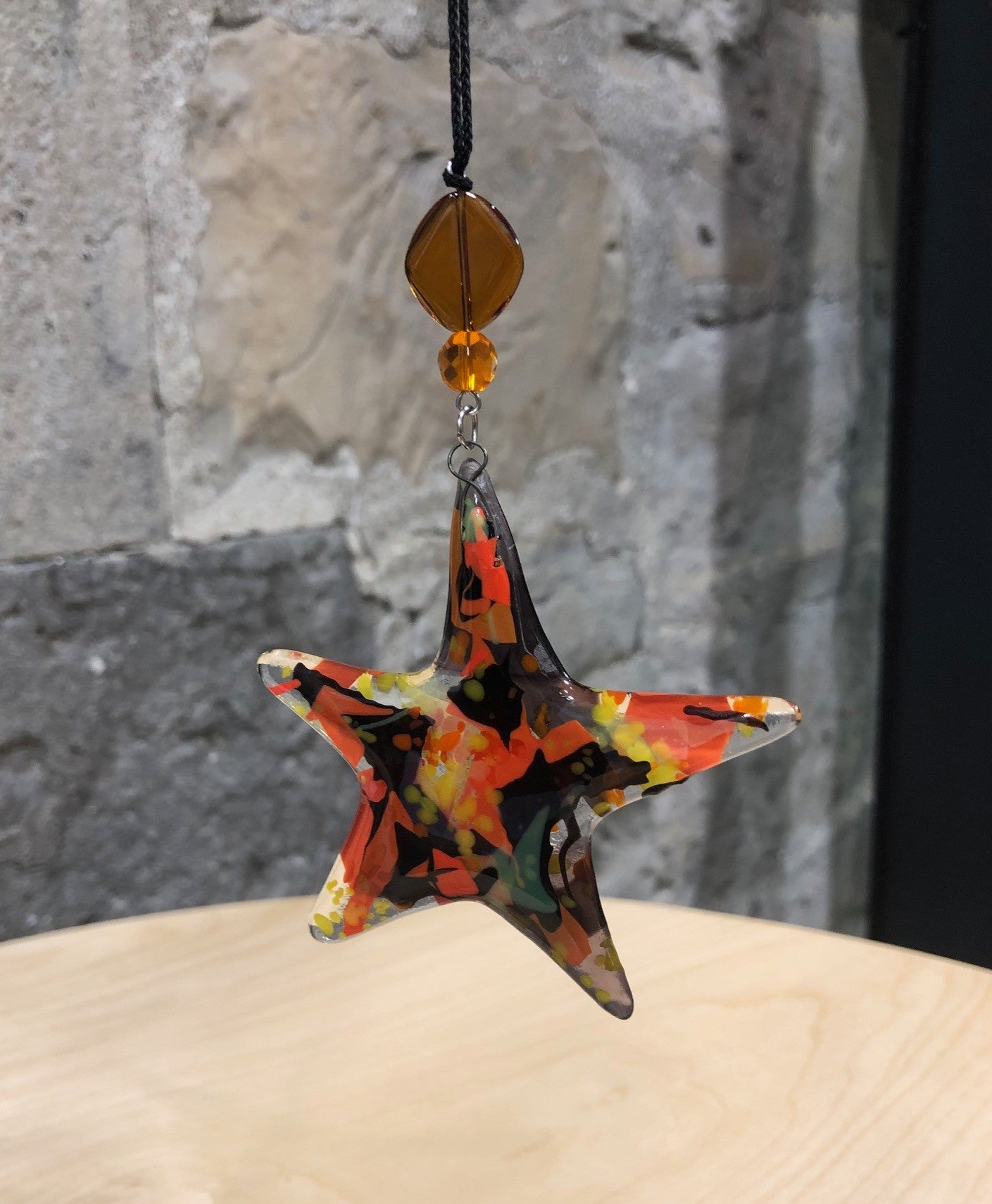 Décoration Verre Fusion à Suspendre - Étoile Petite