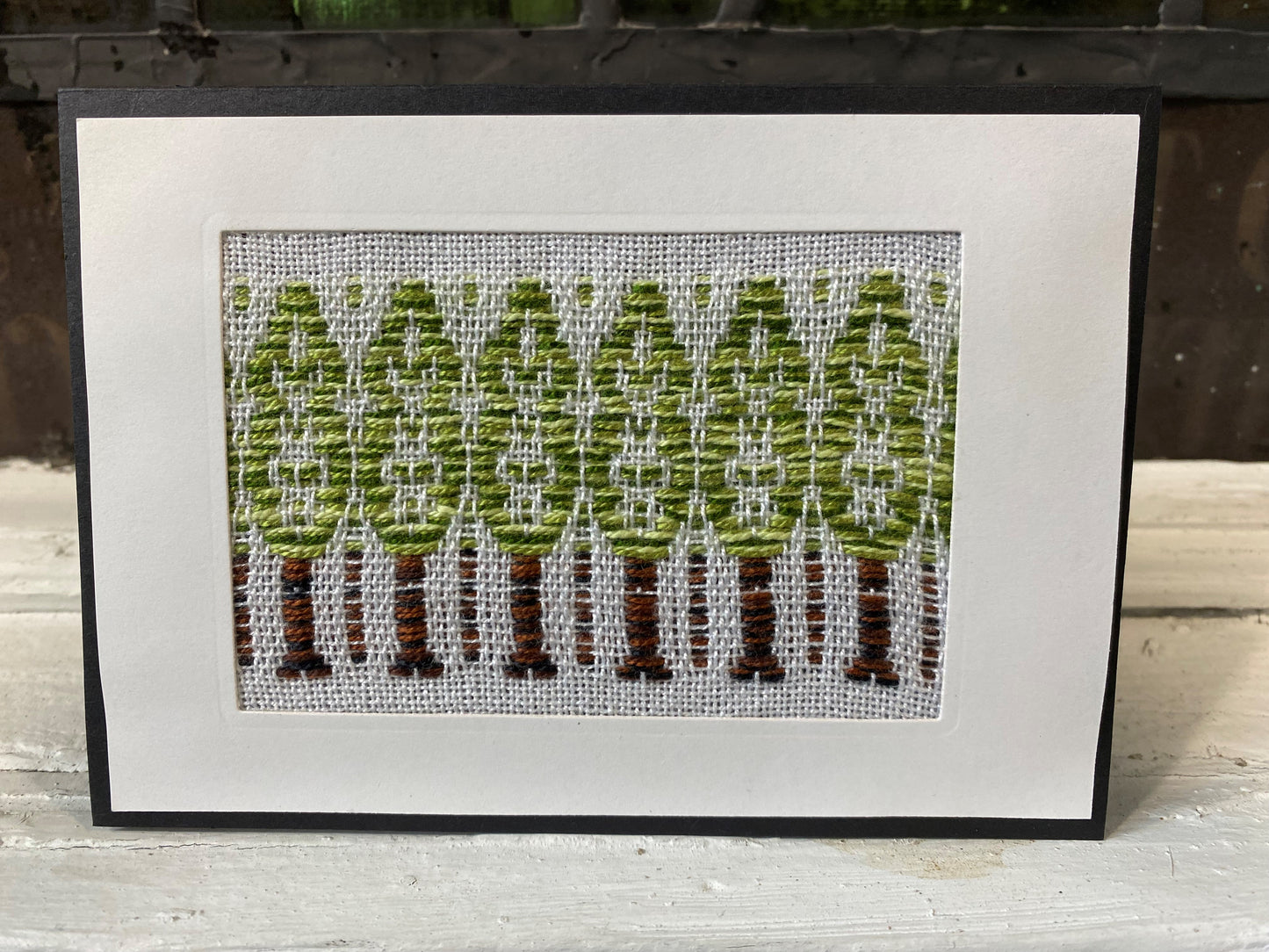 Carte de Souhaits Tissée Sapins #106