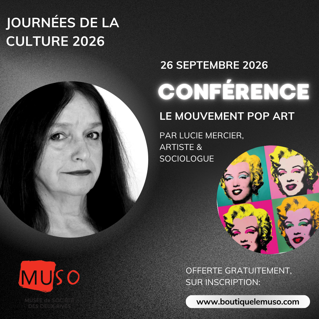 26 Septembre 14h- Conférence sur le mouvement Pop Art