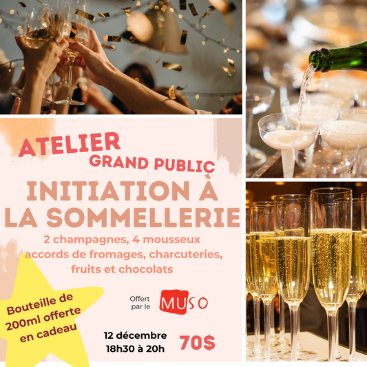 Atelier Grand Public "Initiation à la sommellerie" -12 décembre