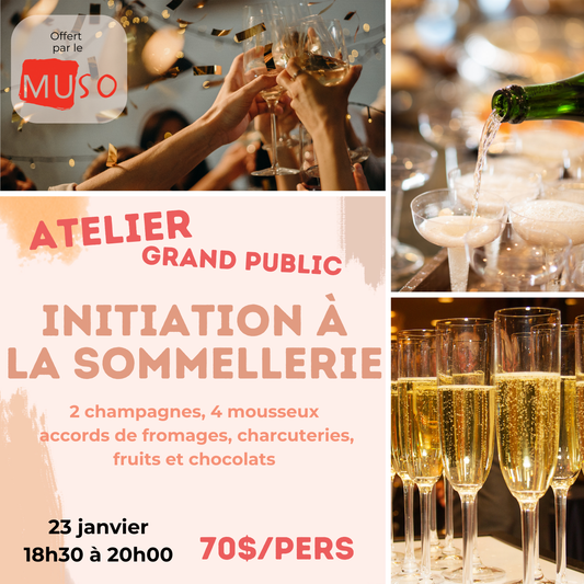 Atelier Grand Public "Initiation à la sommellerie" - 23 janvier 2025