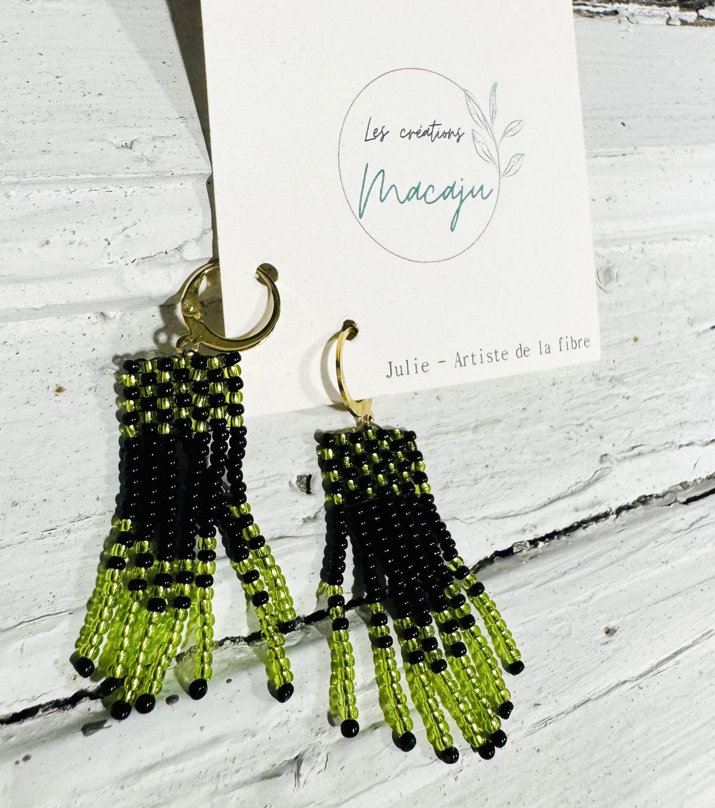 LCM Boucles d'Oreilles Petites Tissage & Billes