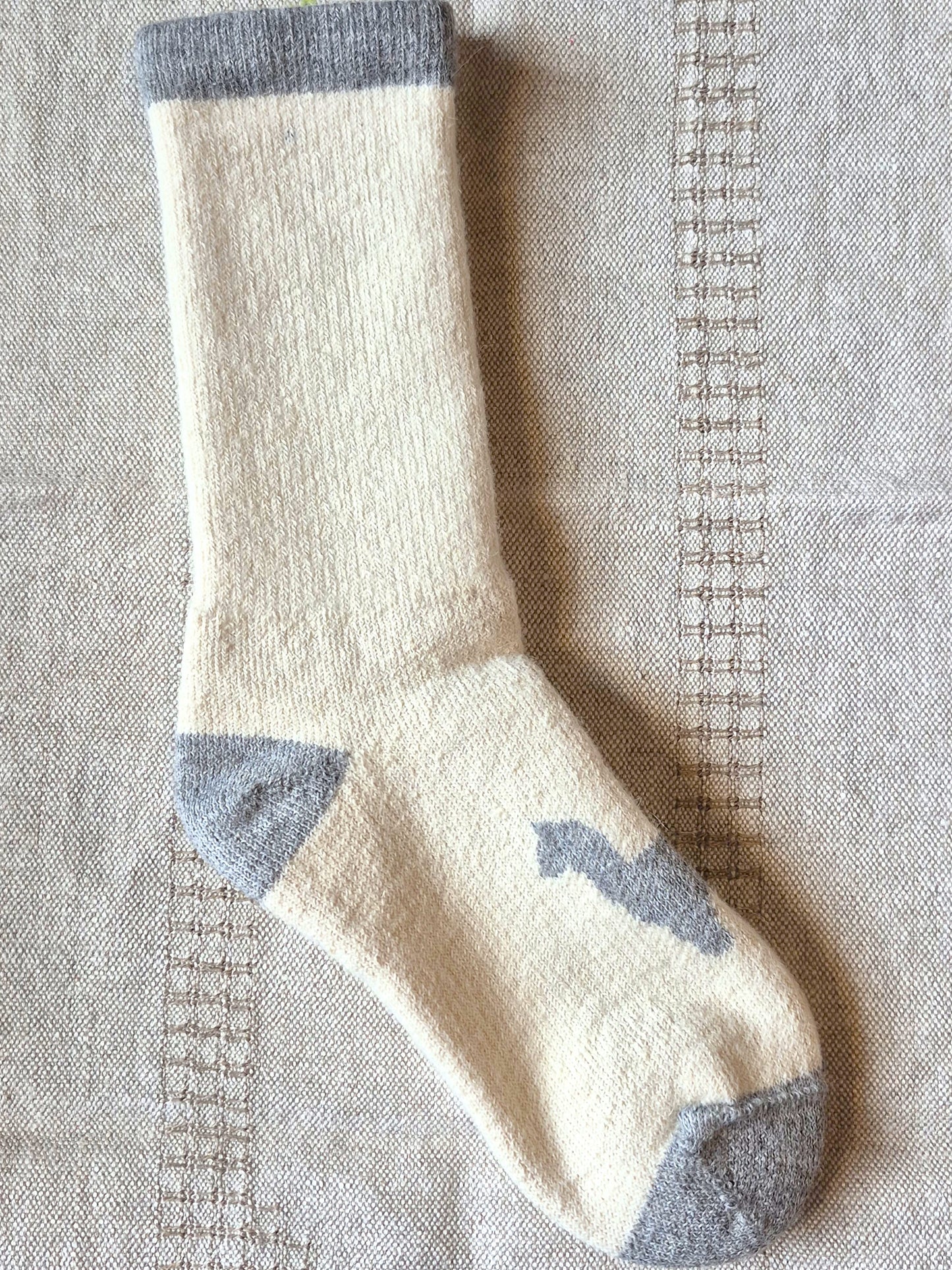 Bas Thermiques Crème & Gris en Alpaga