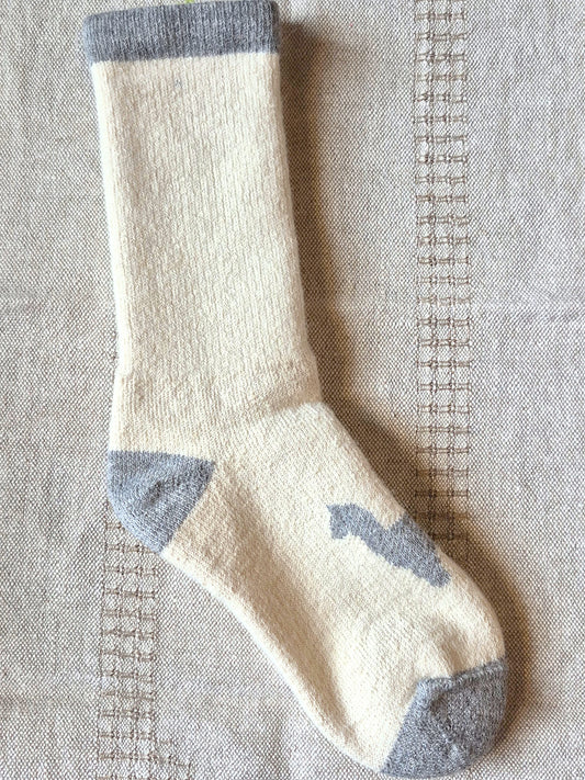 Bas Thermiques Crème & Gris en Alpaga