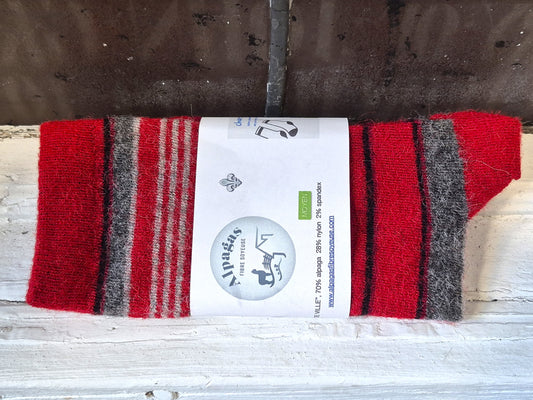 Bas de Ville Rouge Gris & Noir en Alpaga