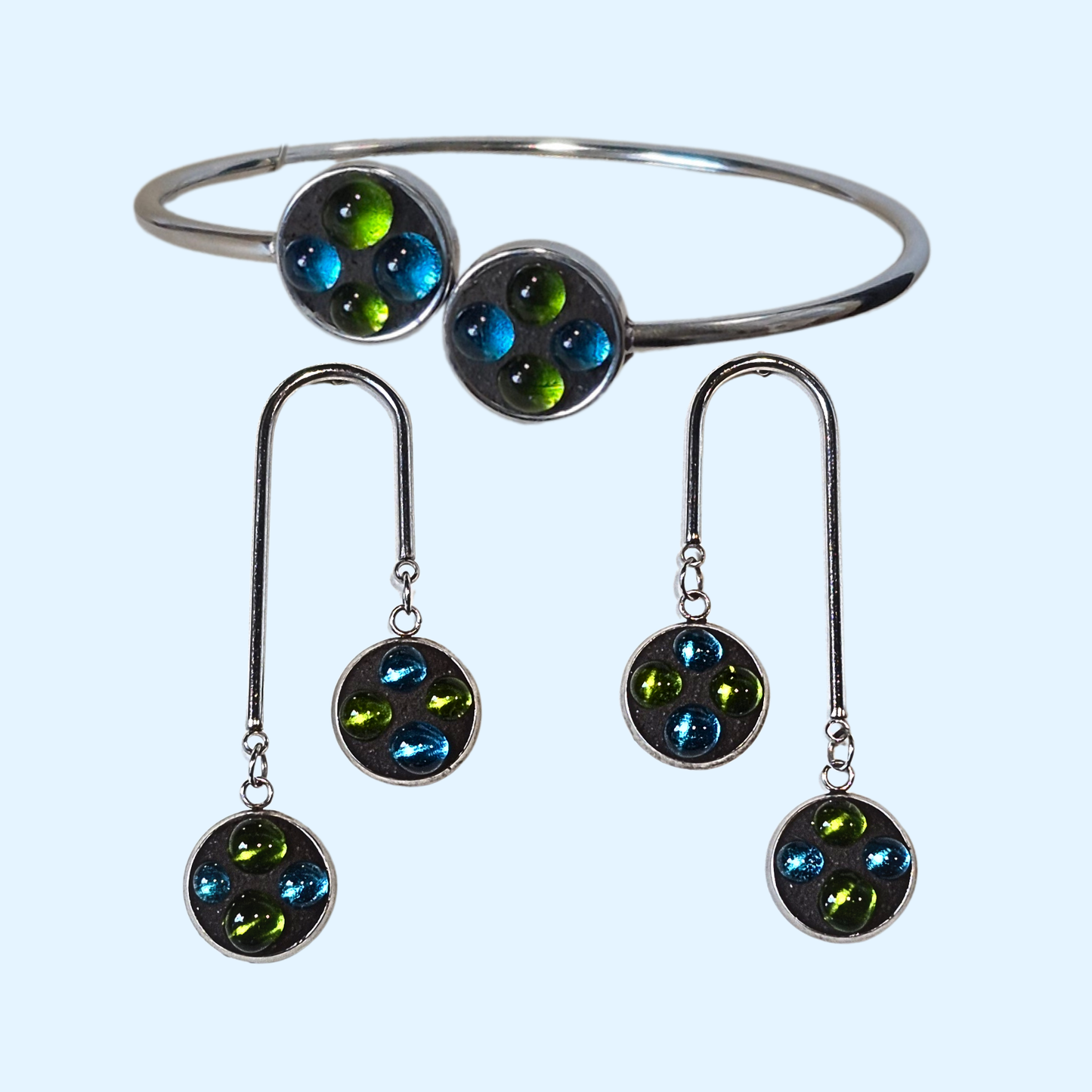 CB Ensemble Bracelet et Boucles Mosaïque