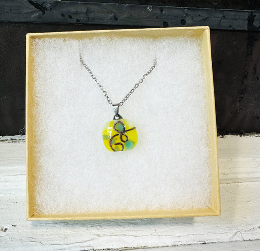 CB Collier Verre Fusion  - Fil de Cuivre