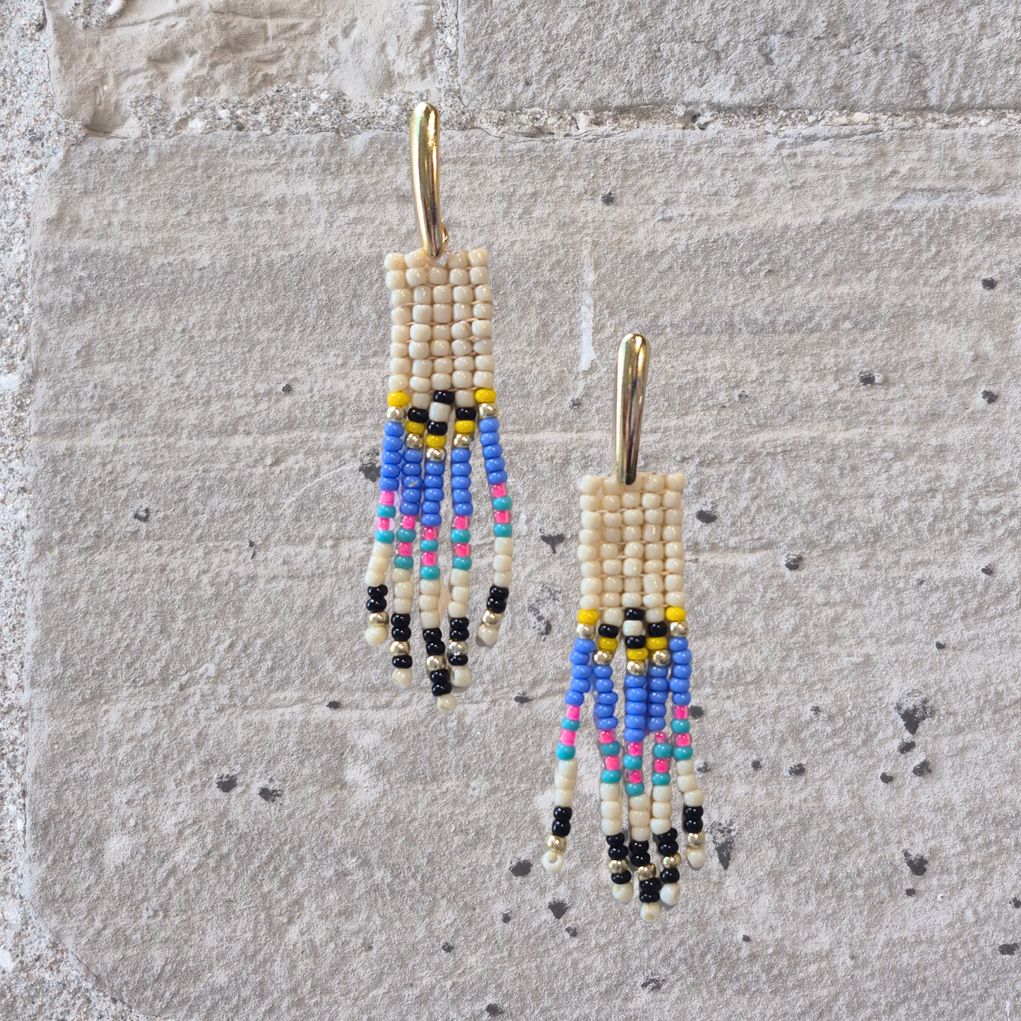 LCM Boucles d'Oreilles Petites Tissage & Billes