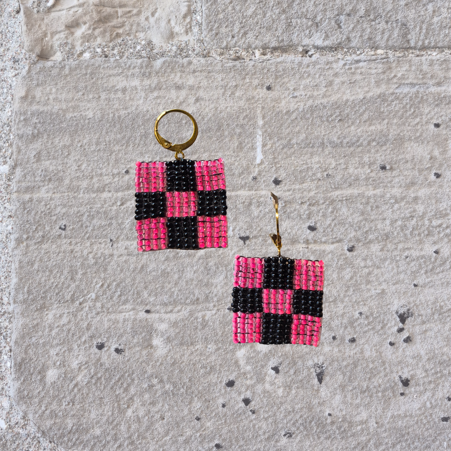 LCM Boucles d'Oreilles Petites Tissage & Billes