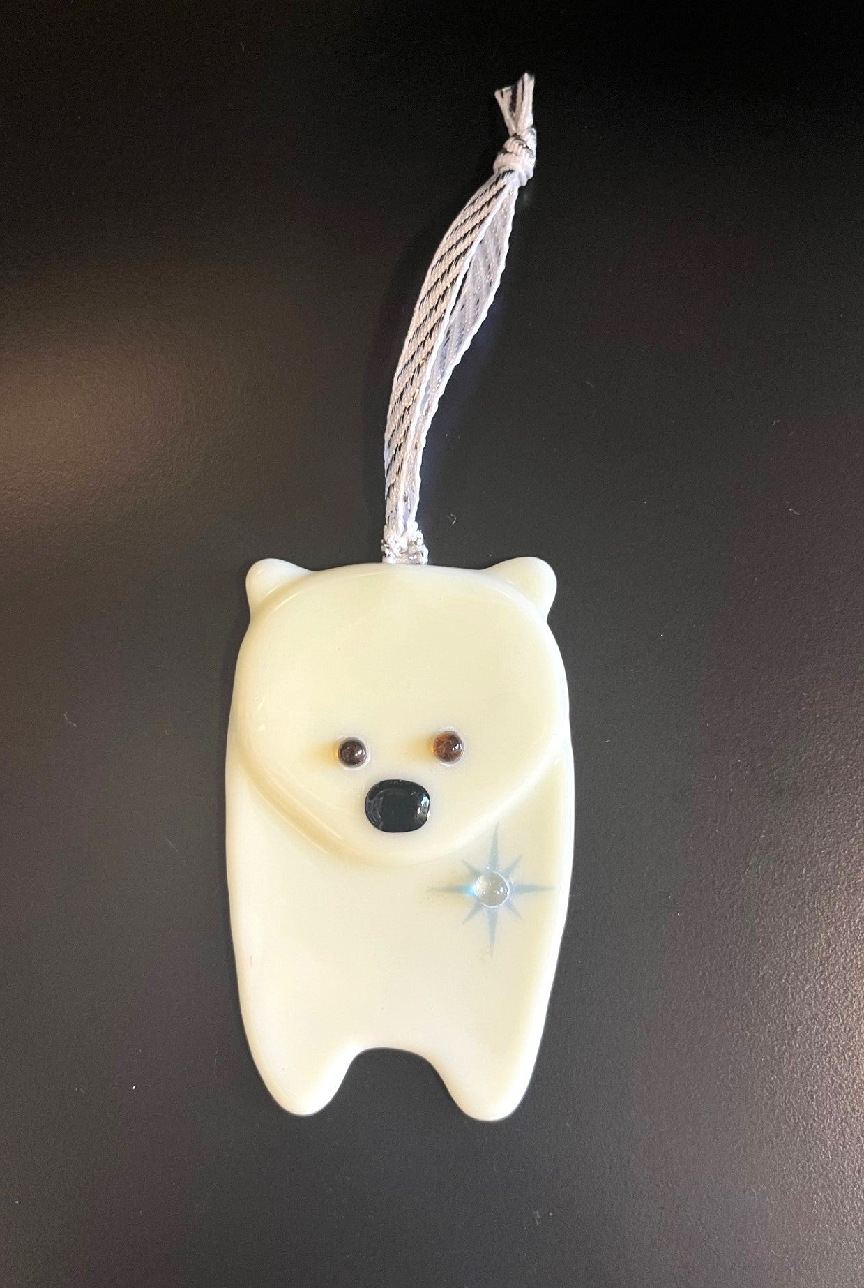 Décoration d'Hiver à Suspendre en Verre Fusion