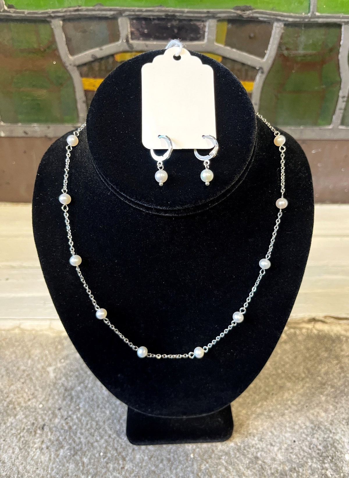Ensemble Collier & Boucles d'Oreilles Perles d'Eau Douce