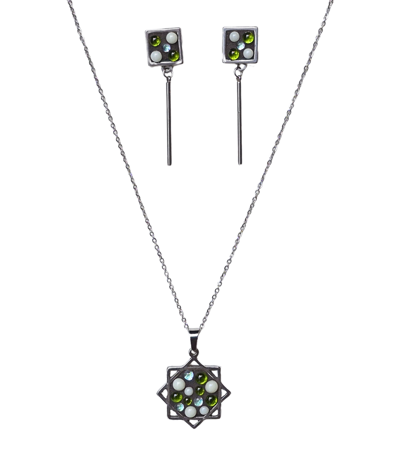 Ensemble Collier et Boucles Pentacle