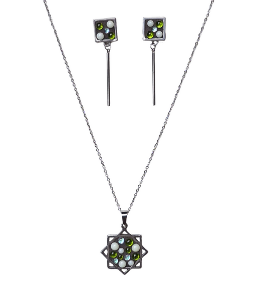Ensemble Collier et Boucles Pentacle