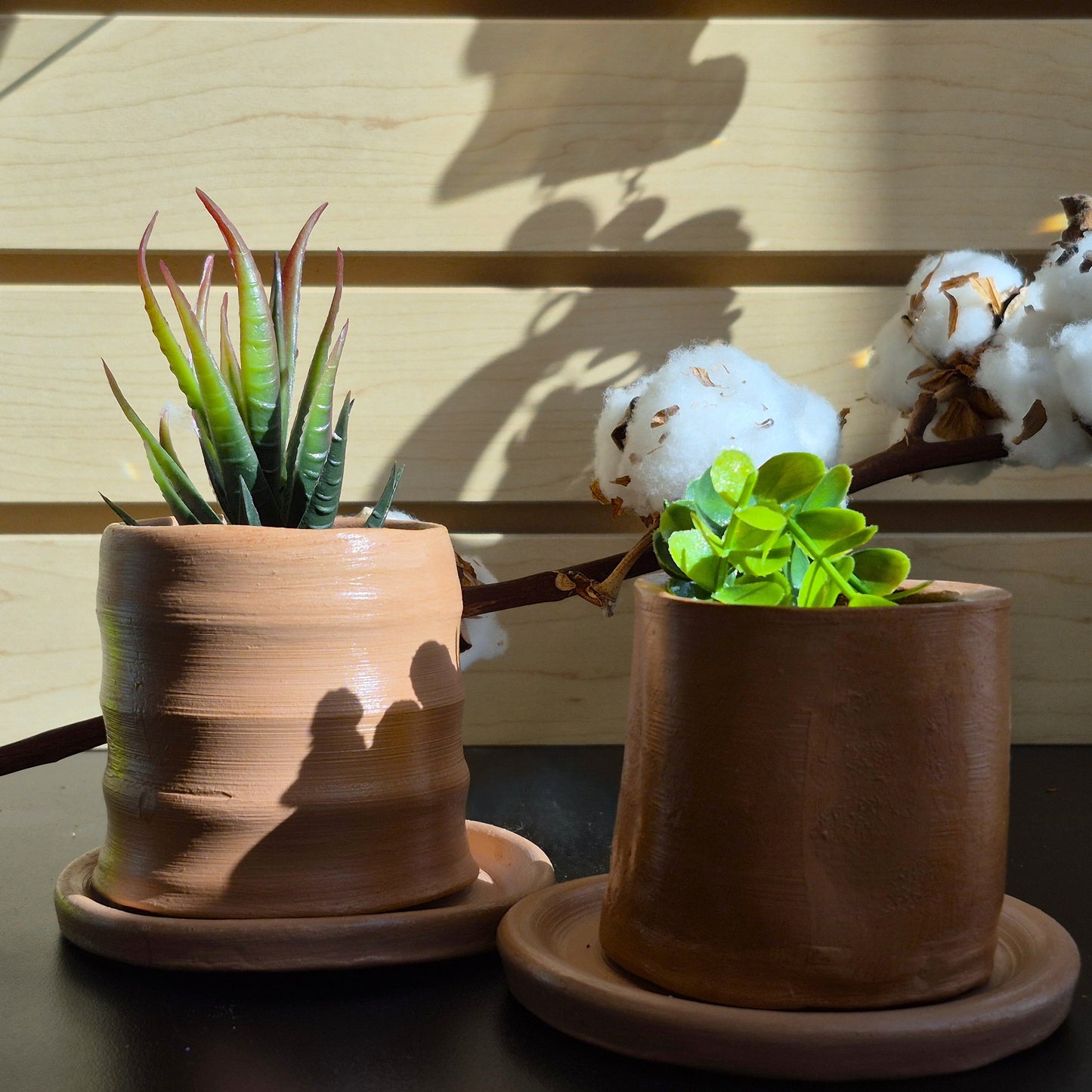 Pot & Soucoupe pour Plante en Argile - Format Petit
