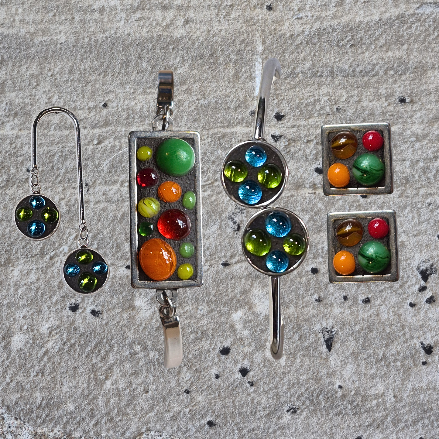 CB Ensemble Bracelet et Boucles Mosaïque