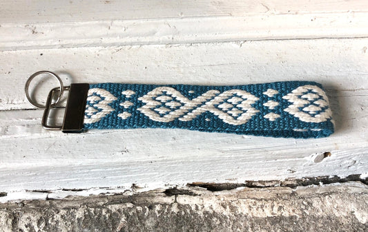 Porte-Clé Tissé Bleu Blanc