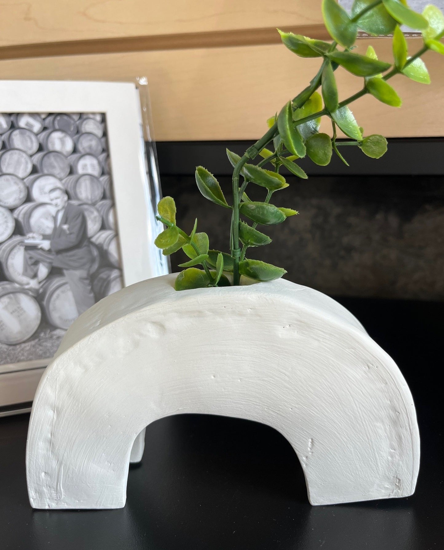 Vase Pour Tige Blanc en Argile