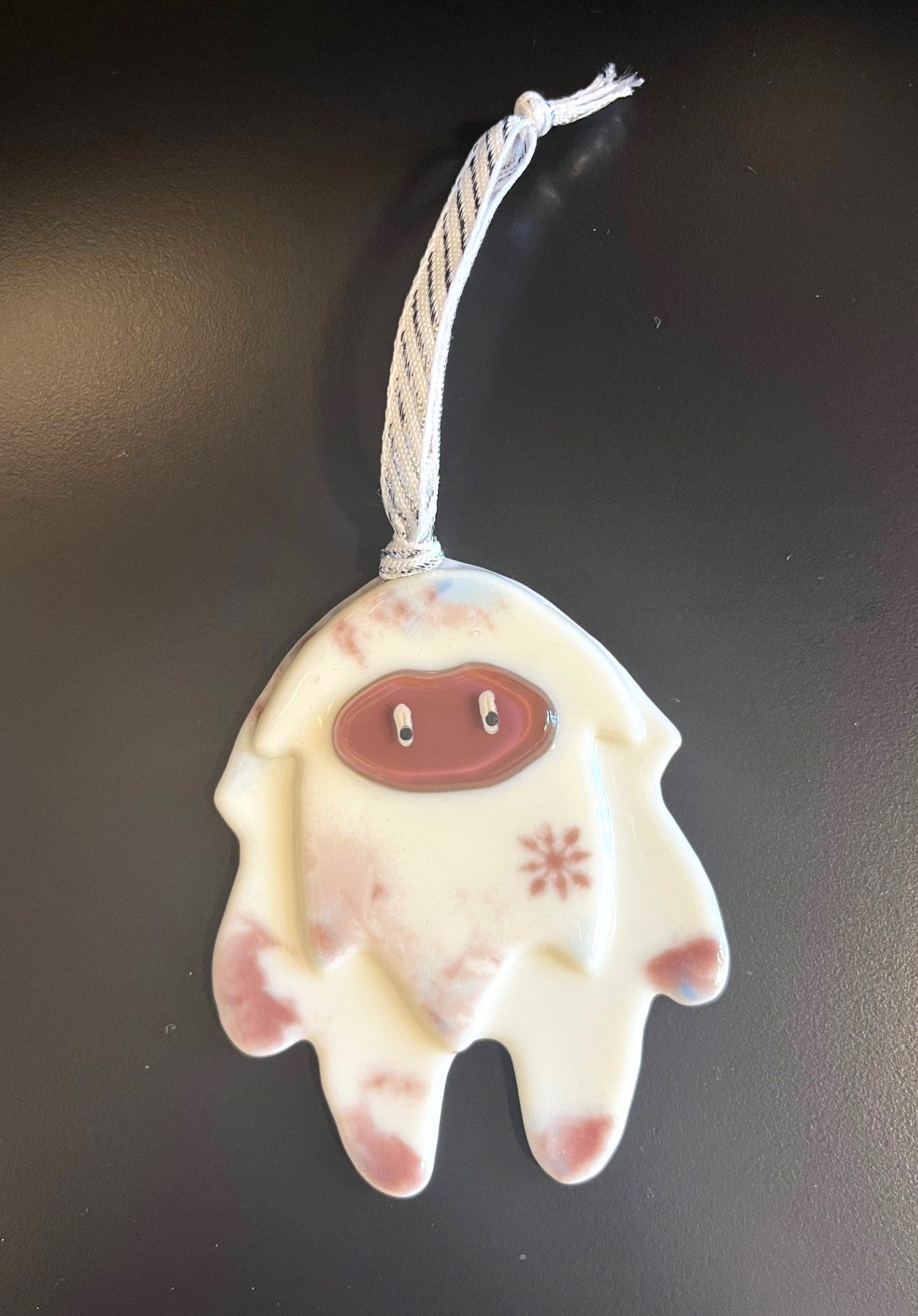 Décoration d'Hiver à Suspendre en Verre Fusion