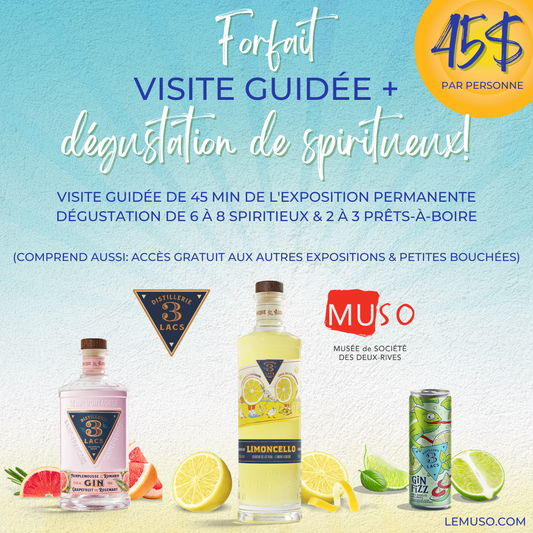 Sur demande: Forfait Visite Guidée + Dégustation de spiritueux Distillerie 3 Lacs