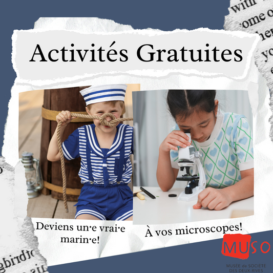 *Activités GRATUITES* À vos microscopes & ﻿Deviens un·e vrai·e marin·e! 23 et 30 mai de 13h à 16h.